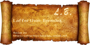 Lafferthon Benedek névjegykártya